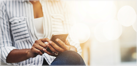 Lady using a smartphone